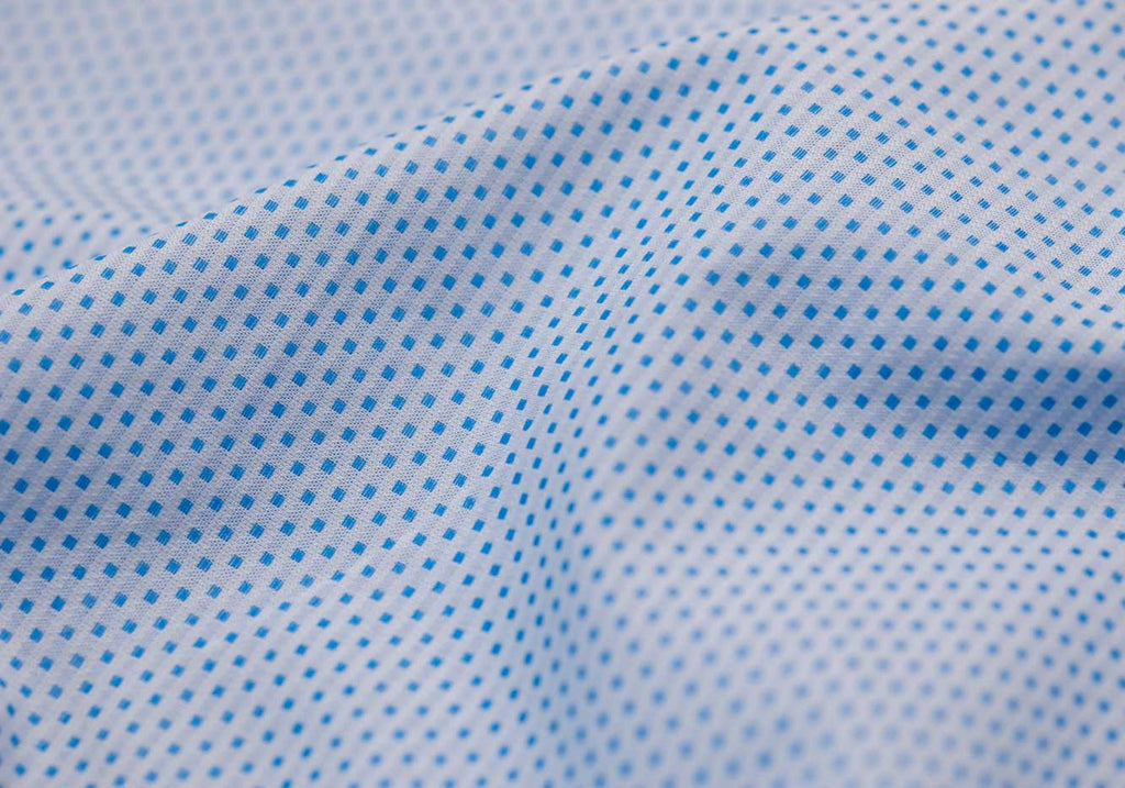 The Light Blue Richlee Dobby Dot Custom Shirt Custom Dress Shirt- Ledbury