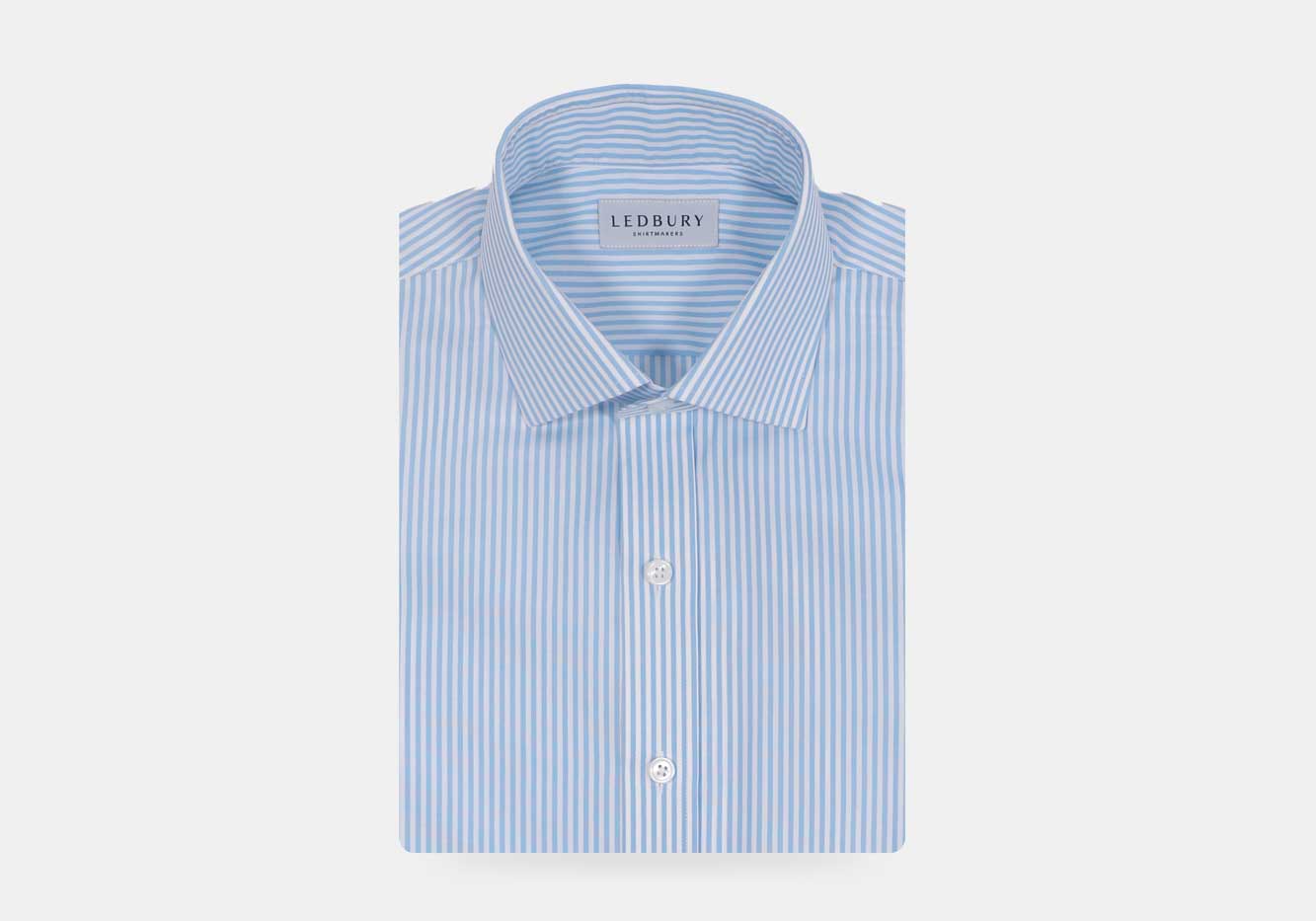 The Light Blue Settle Stripe Custom Shirt Custom Dress Shirt- Ledbury