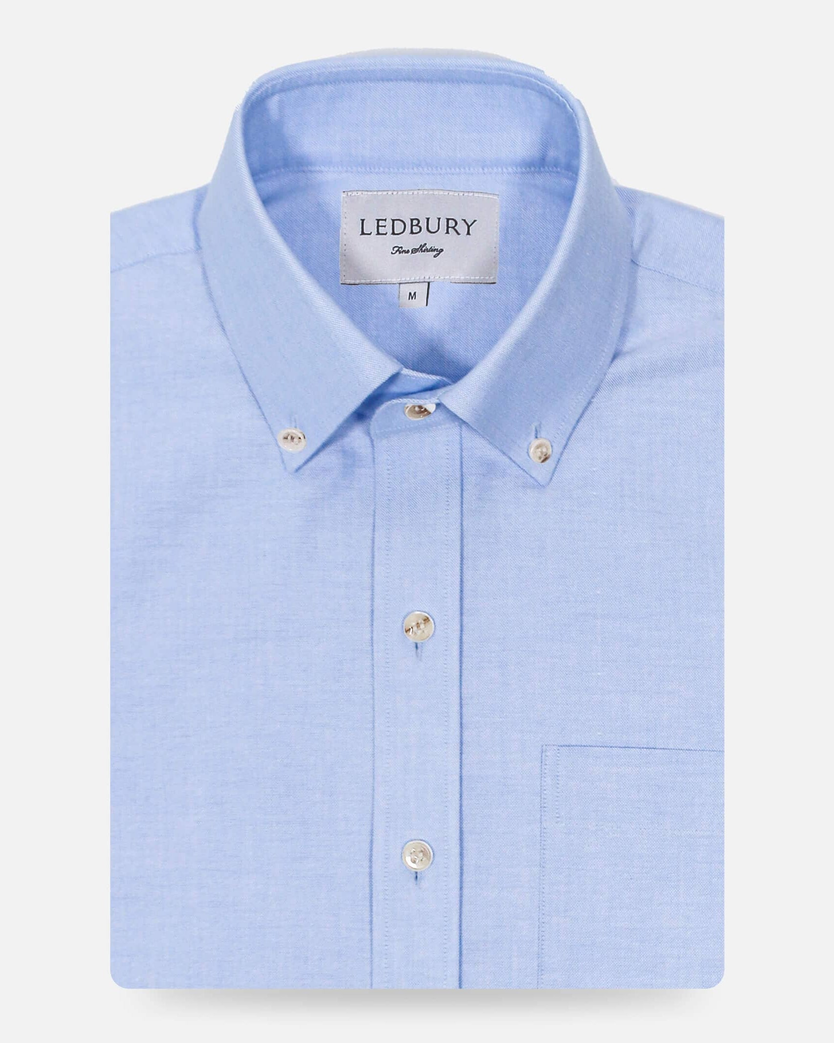 The Light Blue Short Sleeve Mayfield Oxford Custom Shirt Custom Short Sleeve Shirt- Ledbury