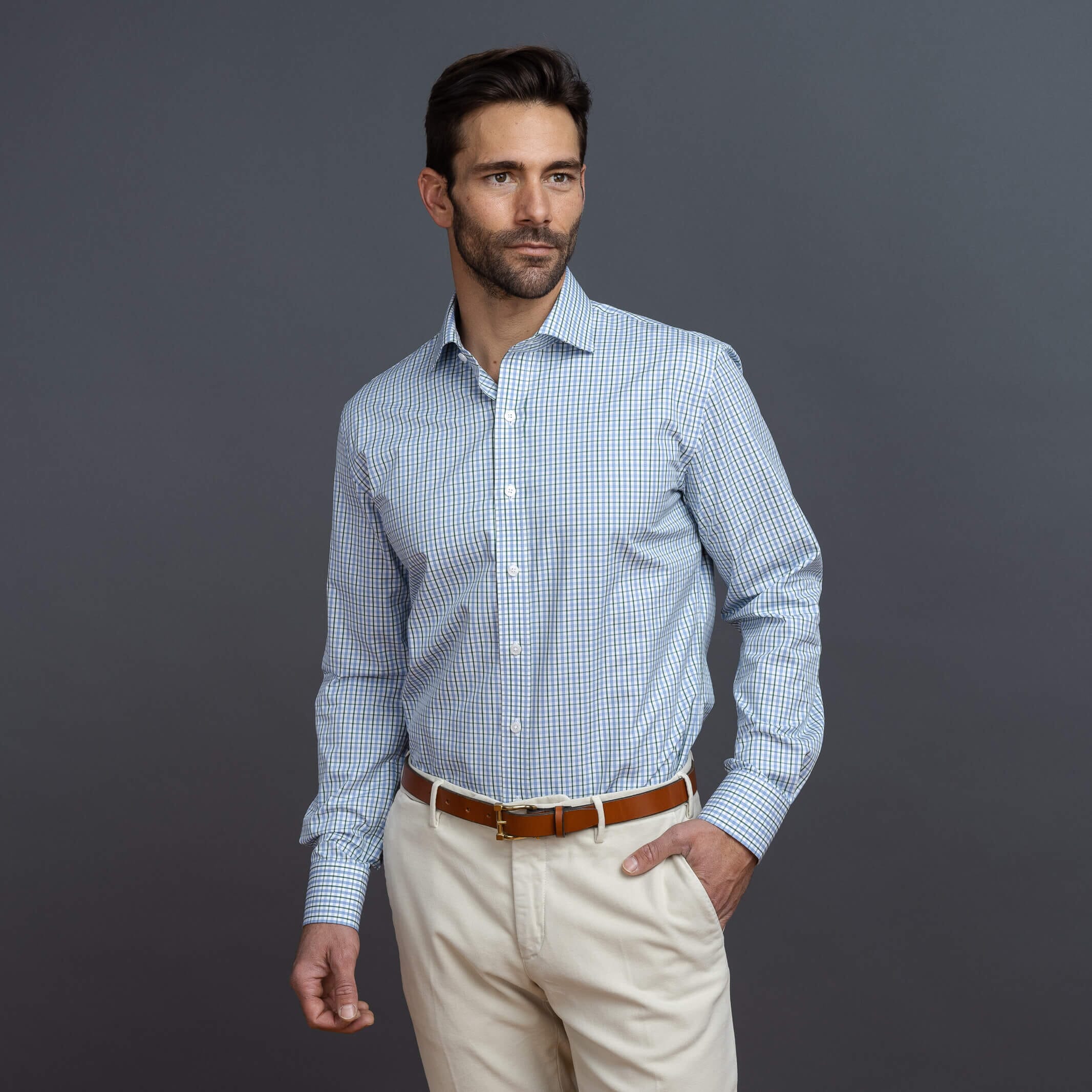 The Green Stallard Check Custom Shirt Custom Dress Shirt- Ledbury