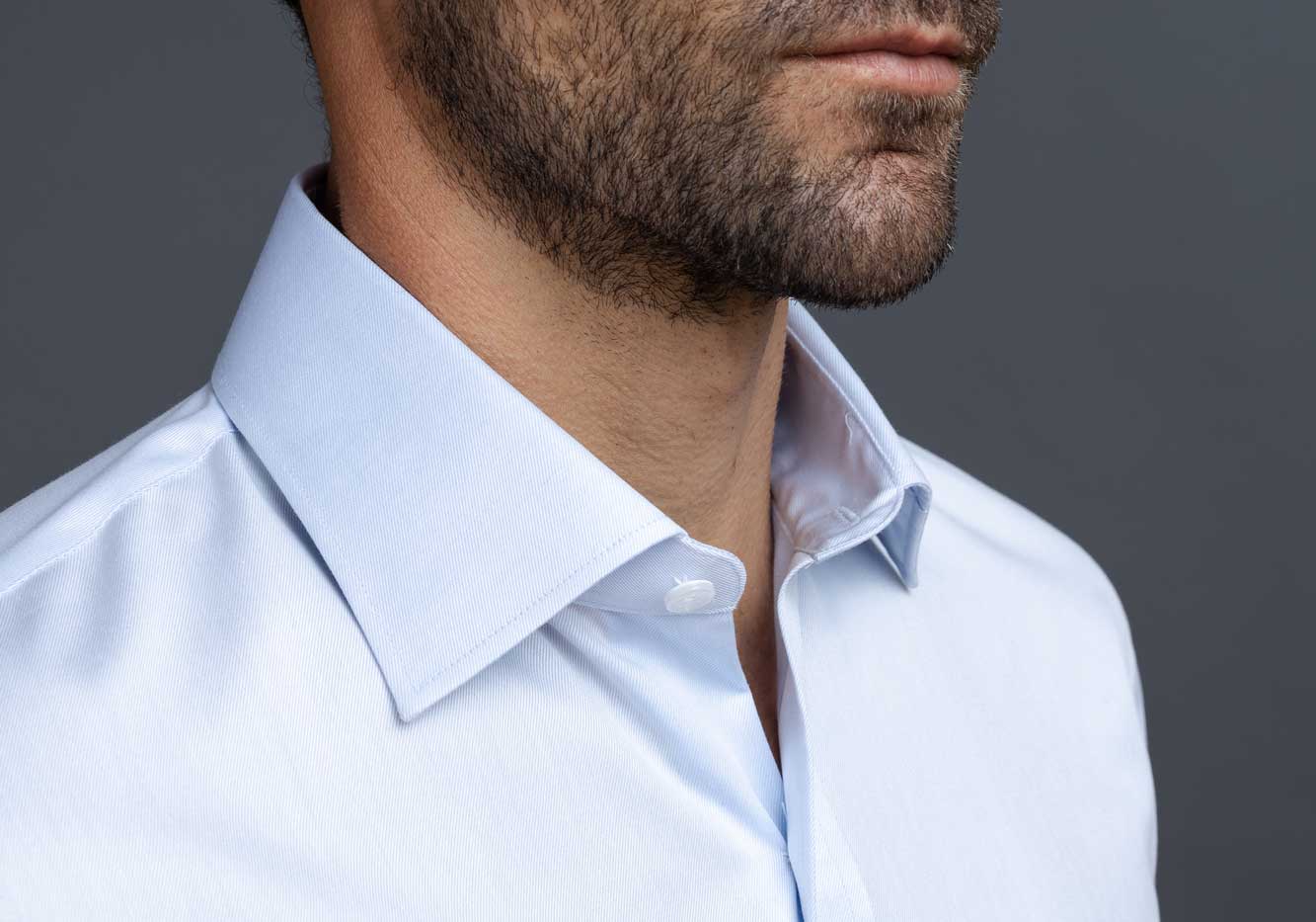 The Light Blue Sullivan Non Iron Fine Twill Custom Shirt Custom Dress Shirt- Ledbury