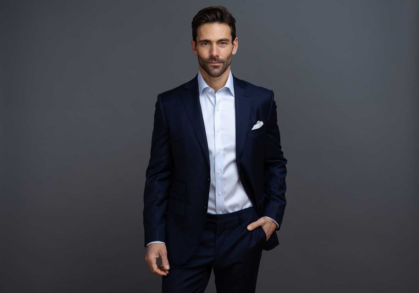 The Light Blue Sullivan Non Iron Fine Twill Custom Shirt Custom Dress Shirt- Ledbury