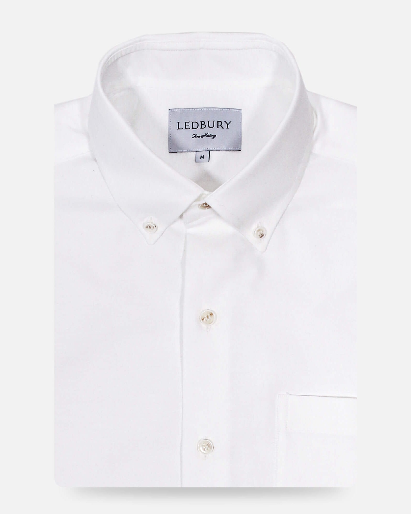 The White Short Sleeve Mayfield Oxford Custom Shirt Custom Short Sleeve Shirt- Ledbury
