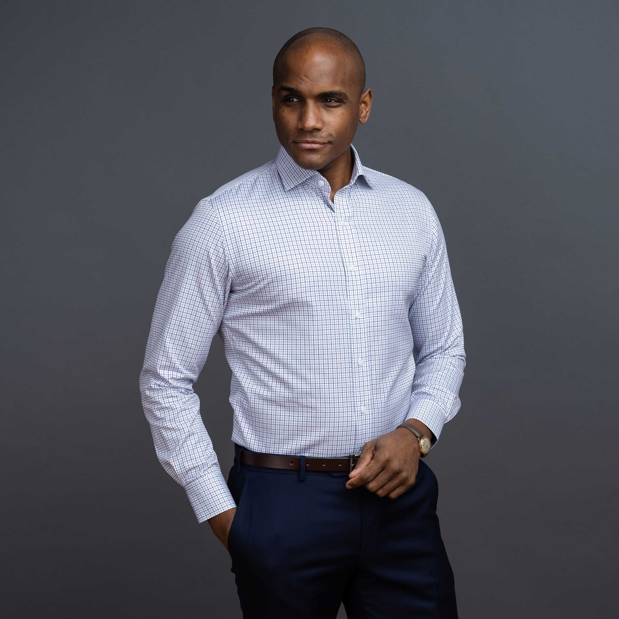 The Violet Wickham Tattersall Custom Shirt Custom Dress Shirt- Ledbury