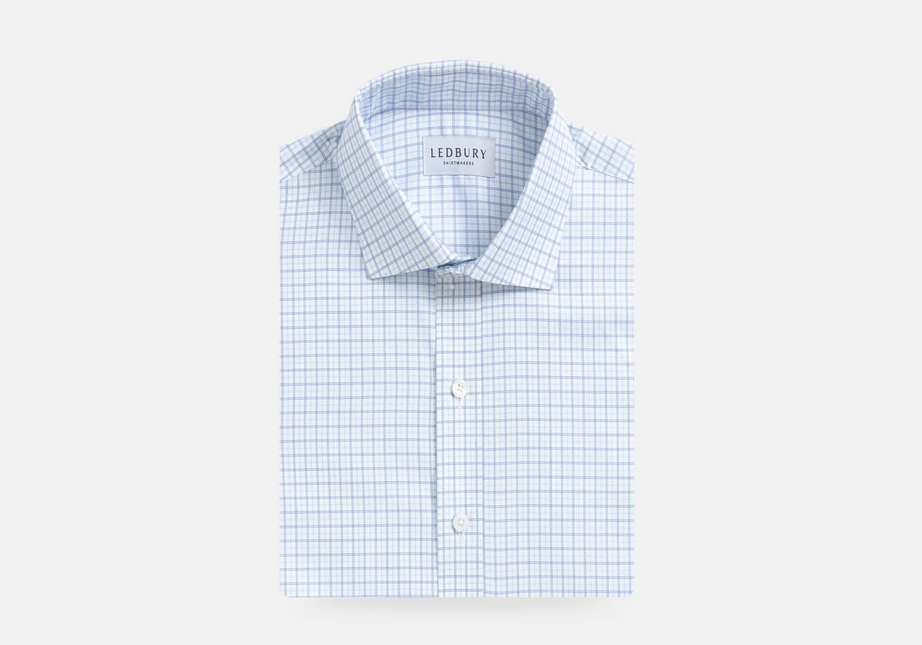 The Light Blue Wickham Tattersall Custom Shirt Custom Dress Shirt- Ledbury
