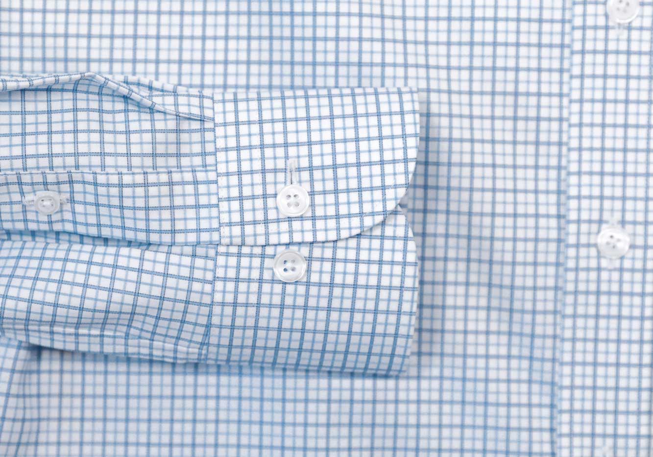 The Light Blue Wickham Tattersall Custom Shirt Custom Dress Shirt- Ledbury