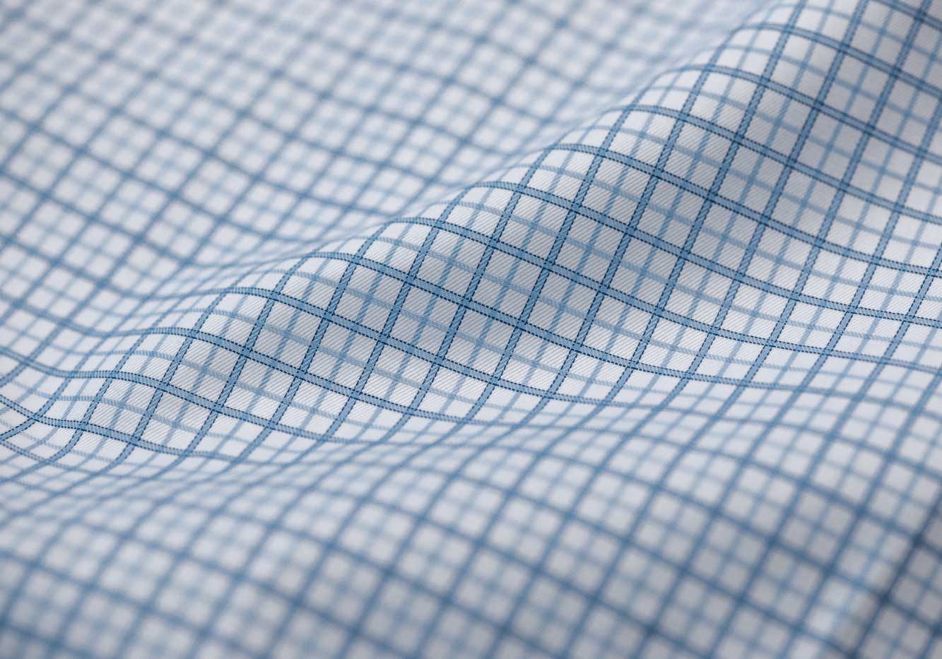 The Light Blue Wickham Tattersall Custom Shirt Custom Dress Shirt- Ledbury