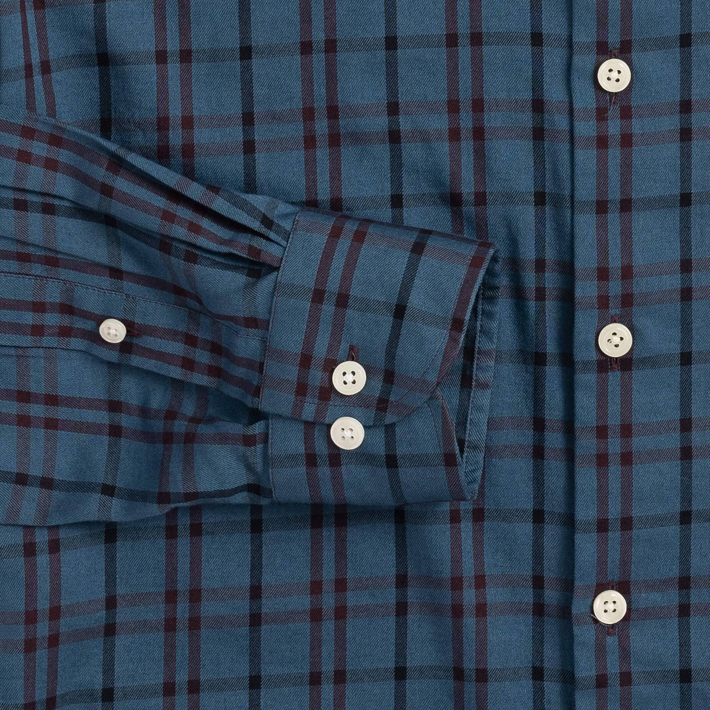 The Deep Blue Withrow Organic Cotton Check Custom Shirt Custom Casual Shirt- Ledbury