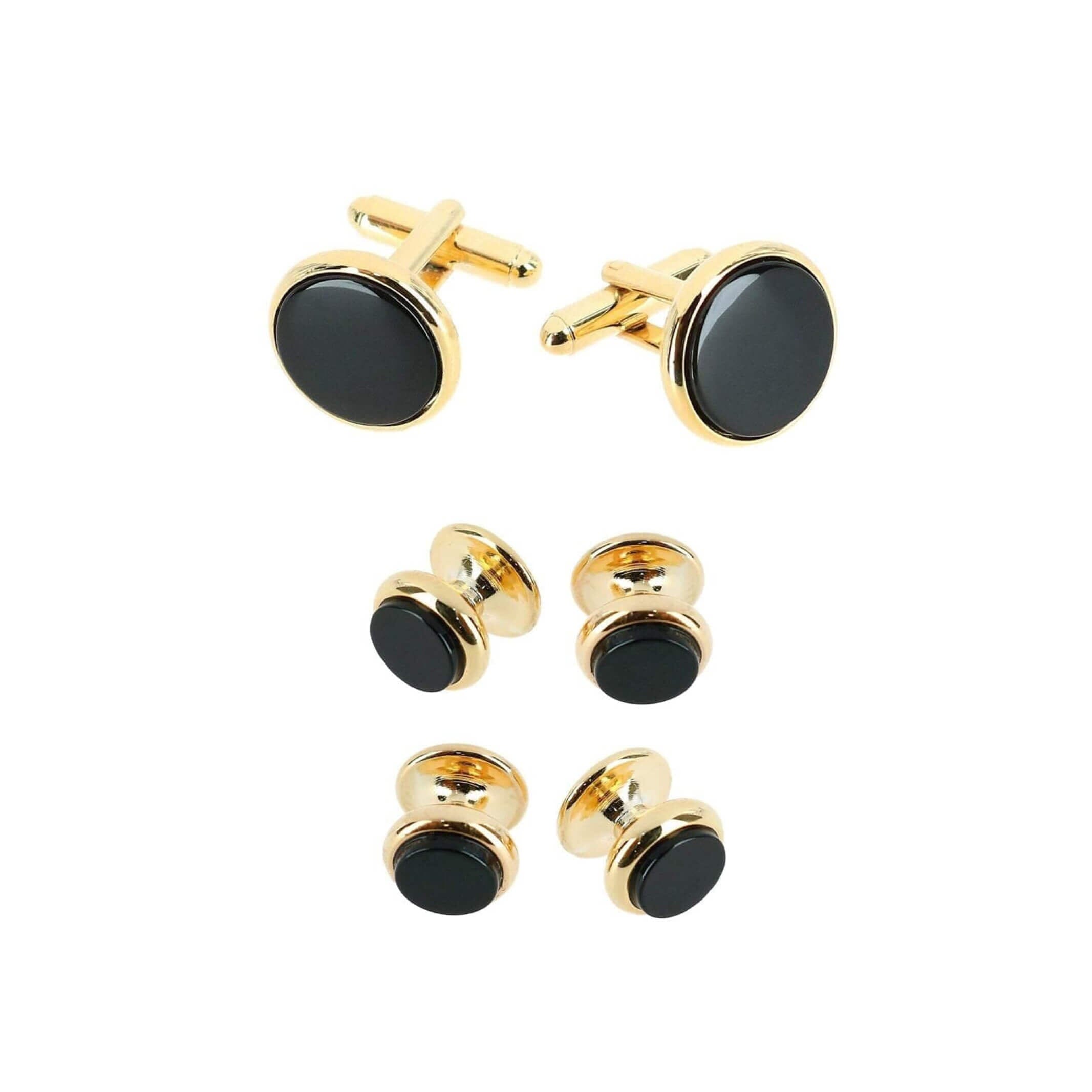 Trafalgar Sutton Genuine Onyx Stud & Cufflinks Formal Set Studs- Ledbury
