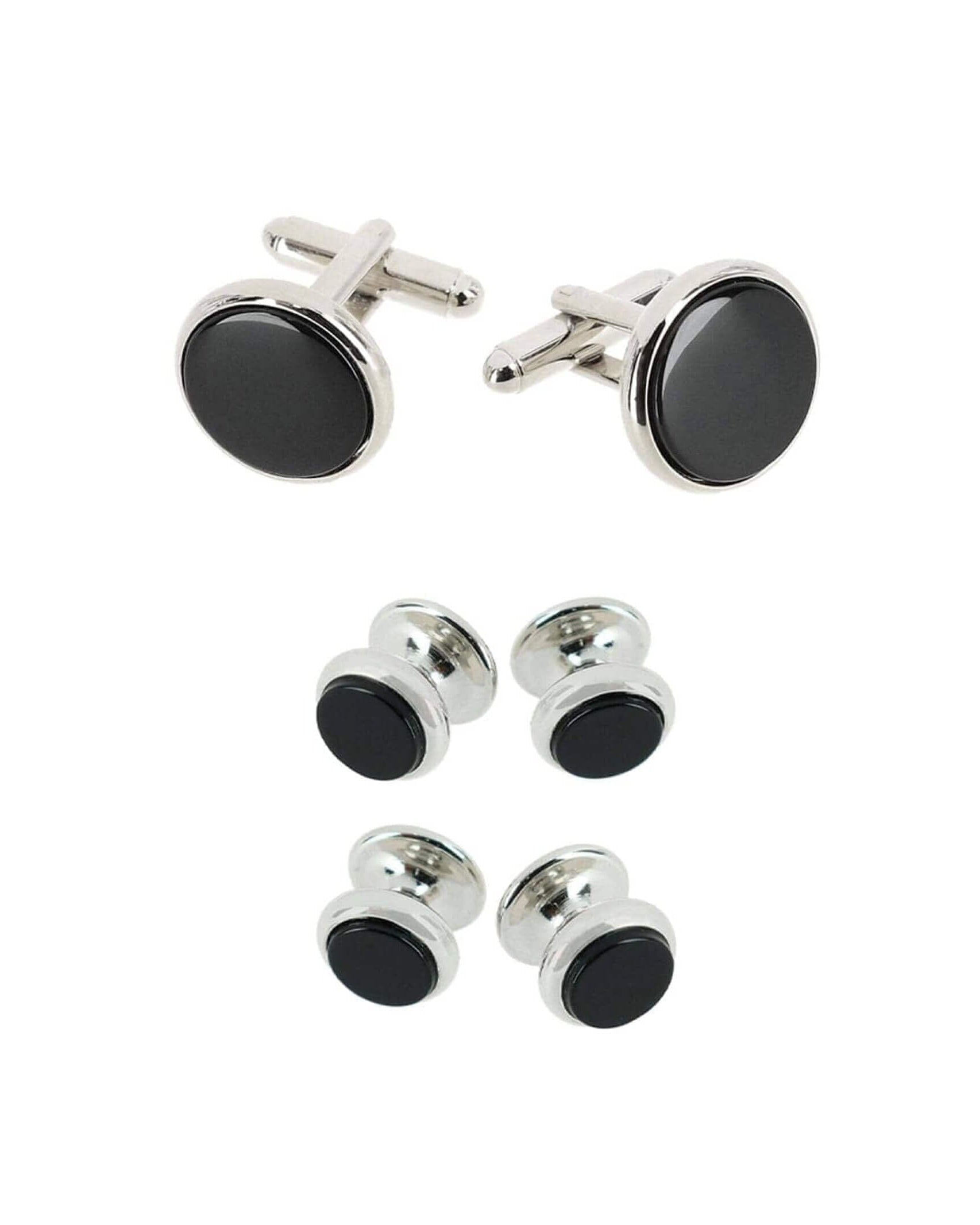 Trafalgar Sutton Genuine Onyx Stud & Cufflinks Formal Set Studs- Ledbury