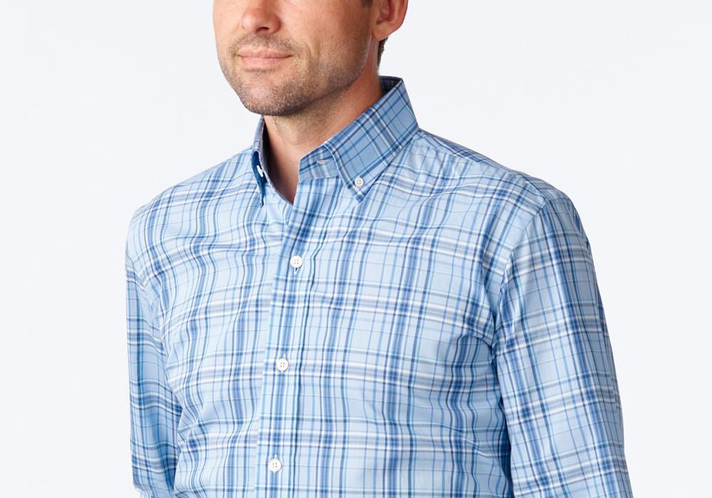 The Light Blue Vaughan Plaid Casual Shirt Casual Shirt- Ledbury