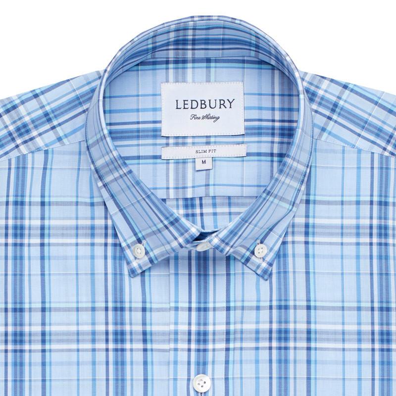 The Light Blue Vaughan Plaid Casual Shirt Casual Shirt- Ledbury