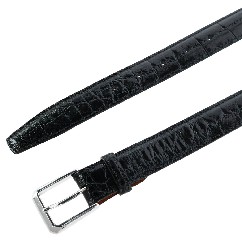 Trafalgar Black Genuine Glazed Alligator Belt Belt- Ledbury