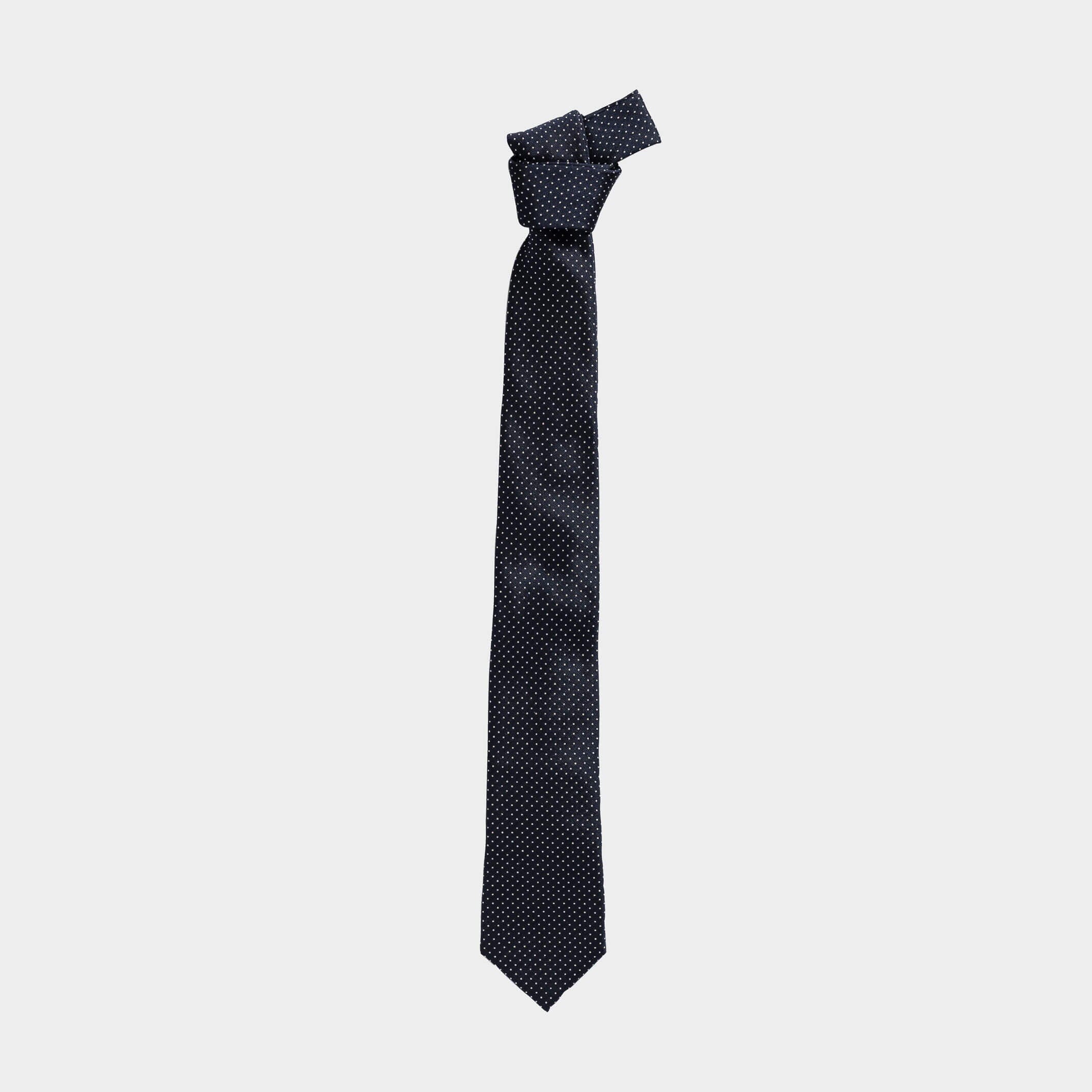 The Navy Basso Silk Tie Tie- Ledbury
