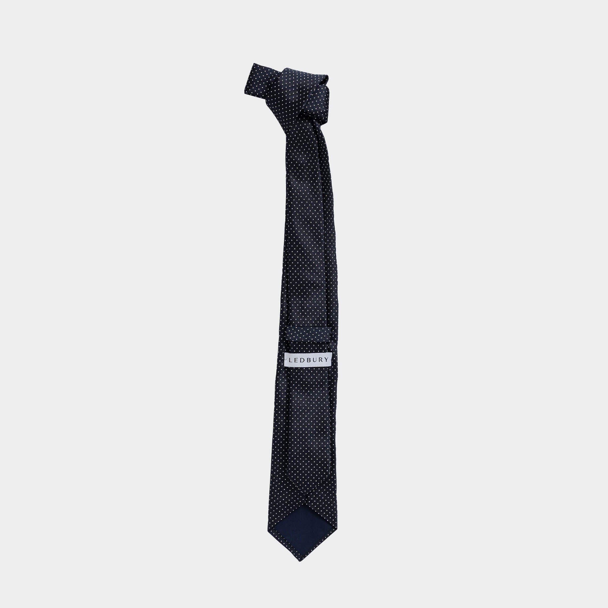 The Navy Basso Silk Tie Tie- Ledbury