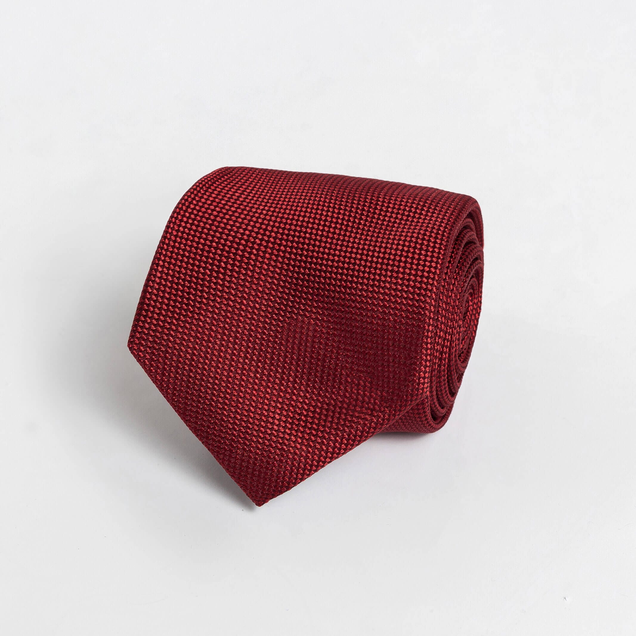 Red Barone 100% silk jacquard tie, 3 inches wide — made in Italy by Ledbury