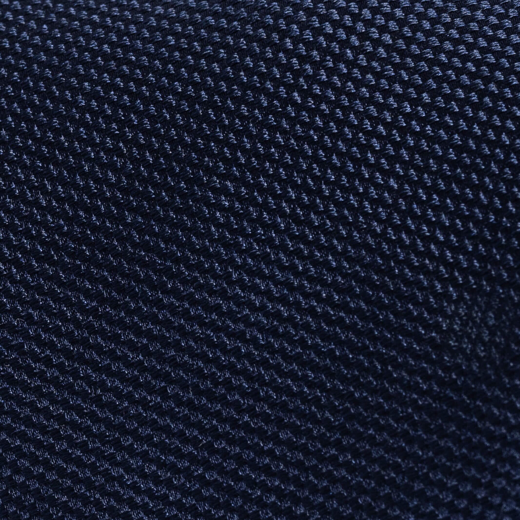 Navy Barone silk tie — jacquard weave detail, made in Italy by Ledbury