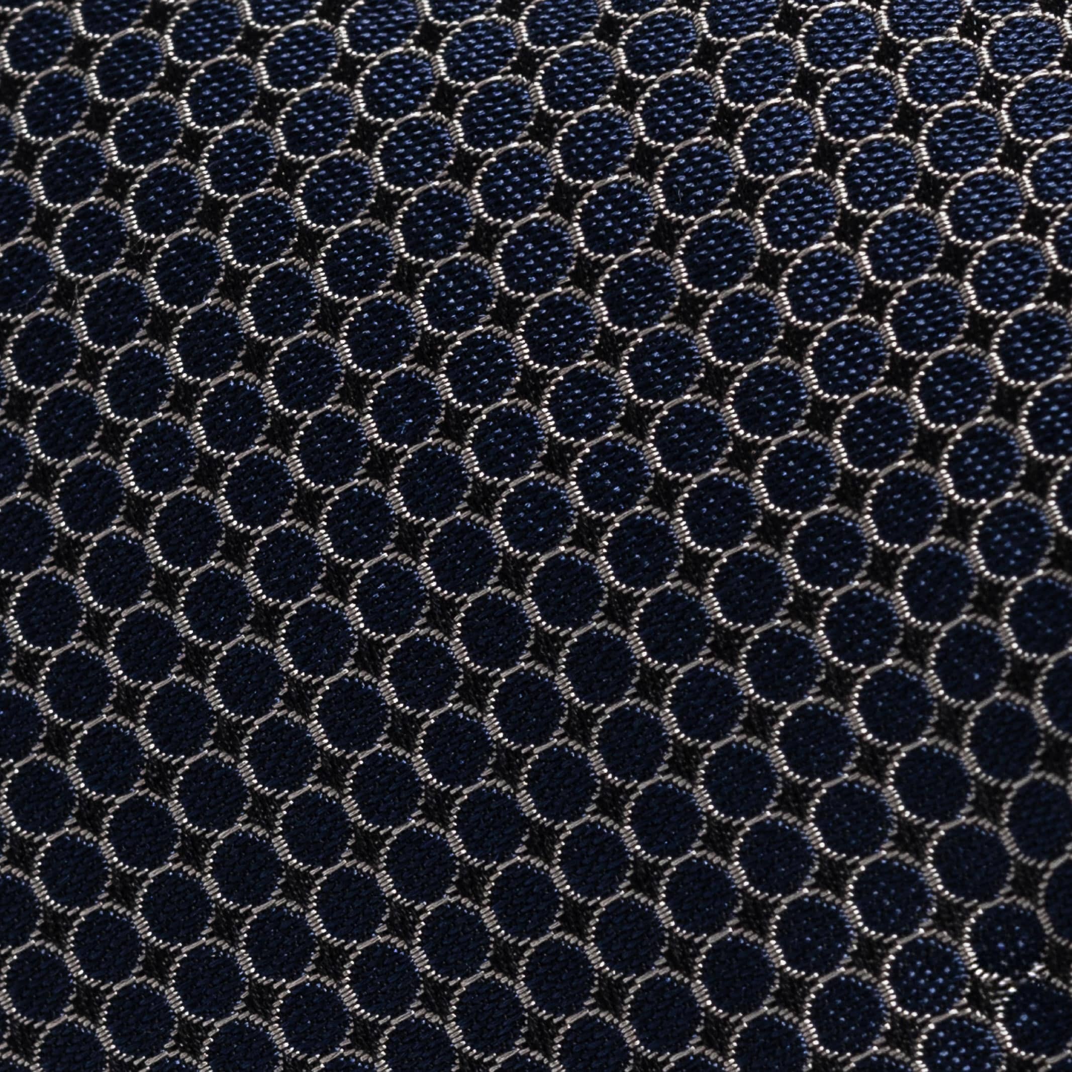 The Navy Blue Santo Silk Cotton Tie Tie- Ledbury