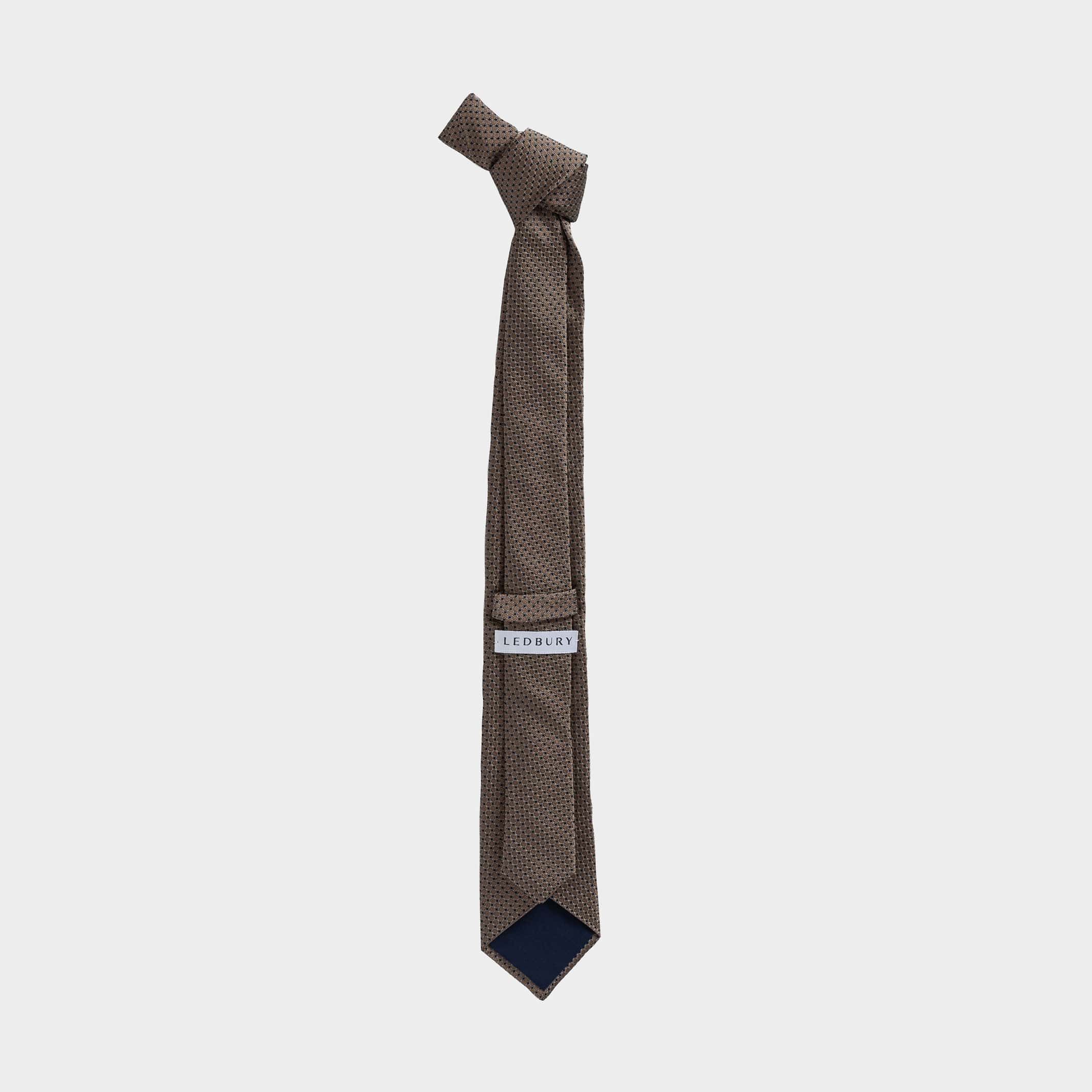 The Brown Santo Silk Cotton Tie Tie- Ledbury