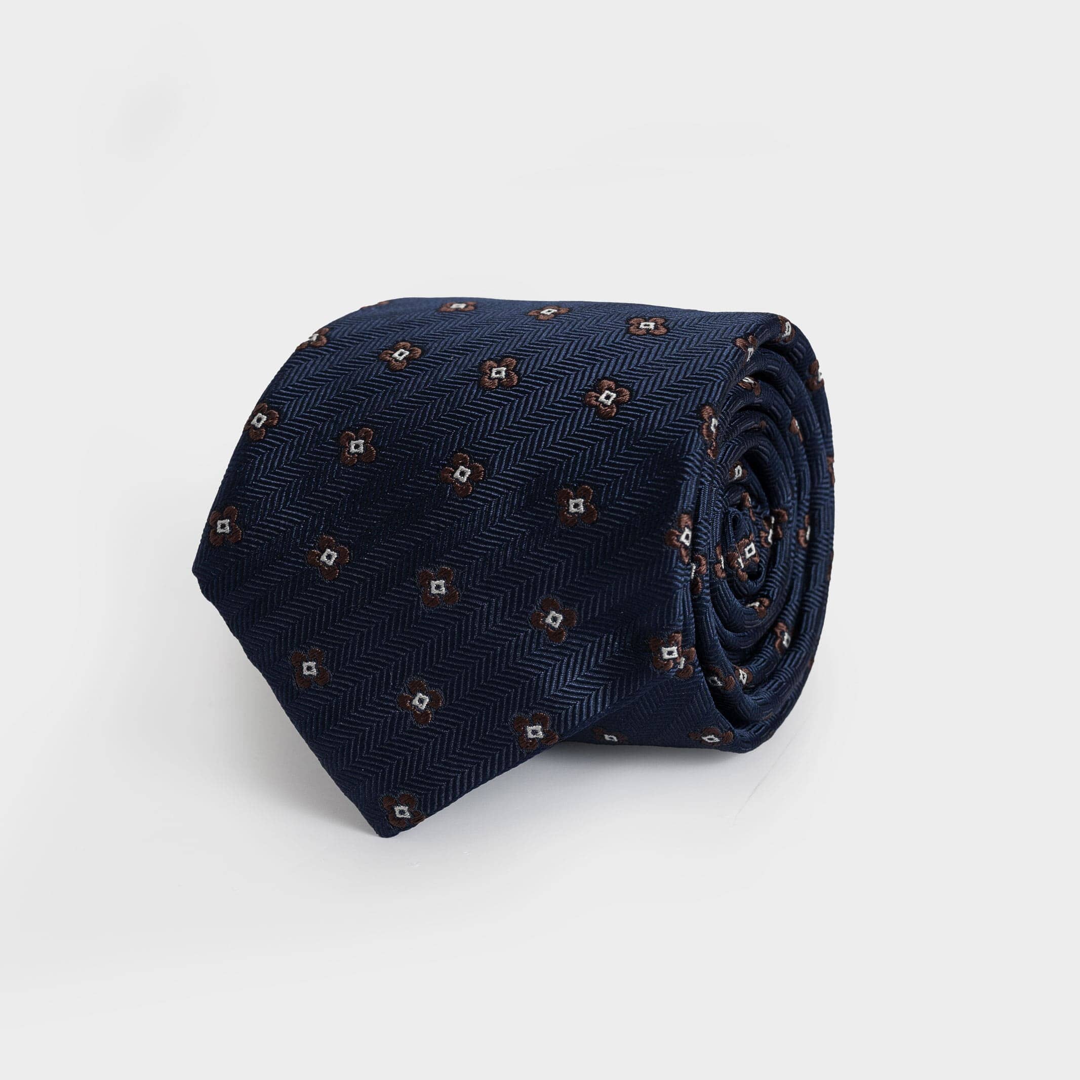 The Blue Fiore Silk Tie Tie- Ledbury
