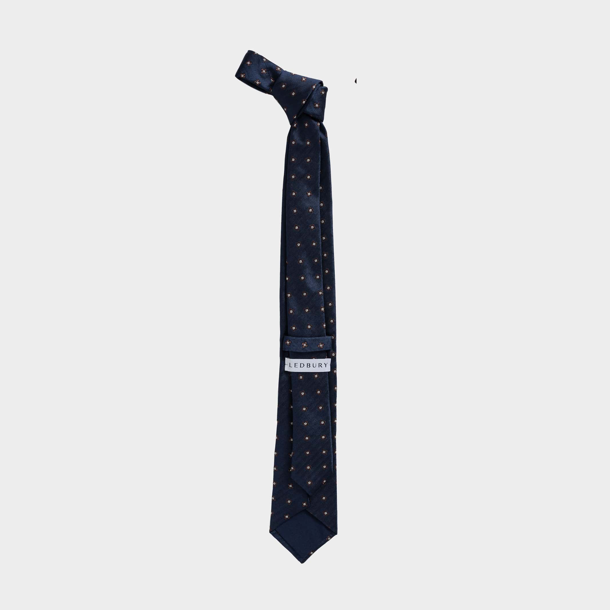 The Blue Fiore Silk Tie Tie- Ledbury
