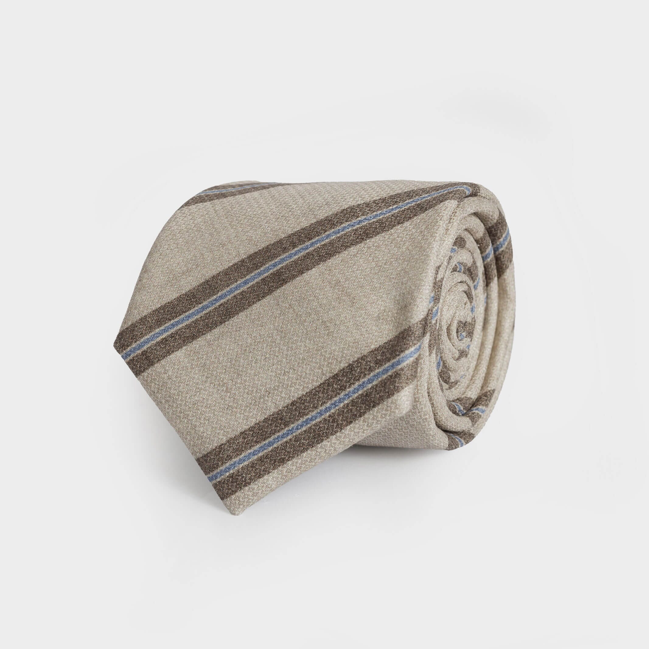 The Tan Leone Silk Tie Tie- Ledbury