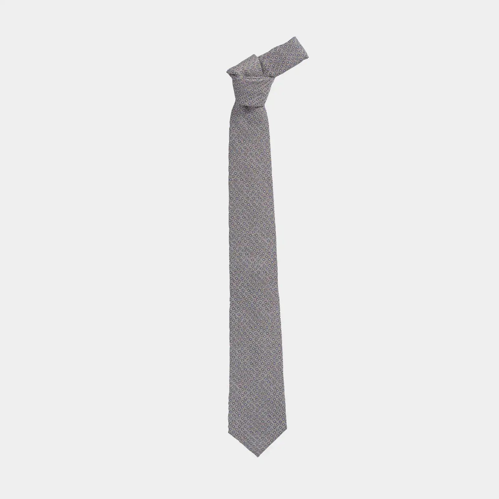Ledbury Oat Potenza Silk Linen Tie detail – Made in Italy, 58 inches long