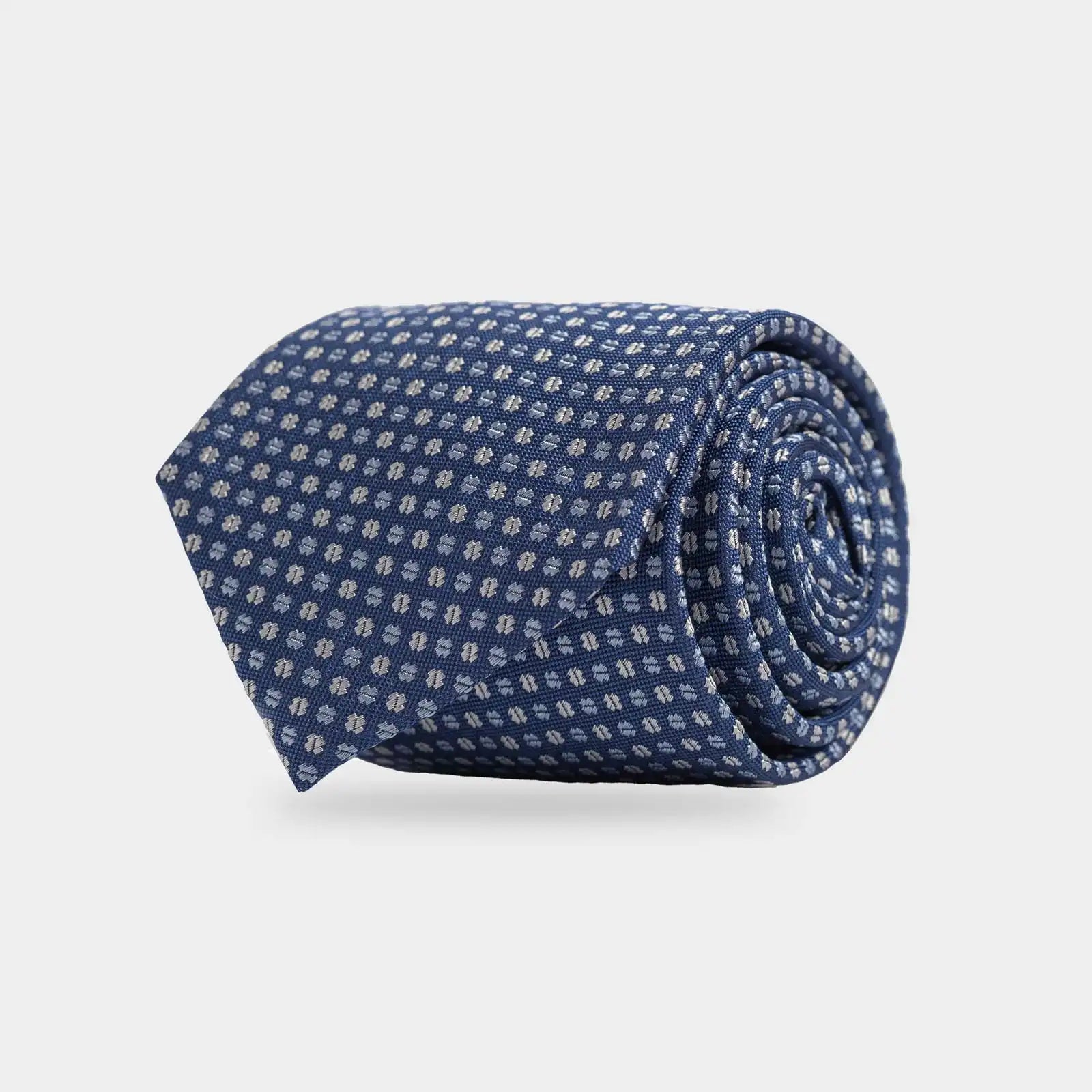 Ledbury Blue Spada Silk Cotton Tie – 50% silk, 50% cotton satin weave, 3-inch width