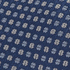 Close-up of Ledbury Blue Spada Silk Cotton Tie showing satin weave texture and sheen