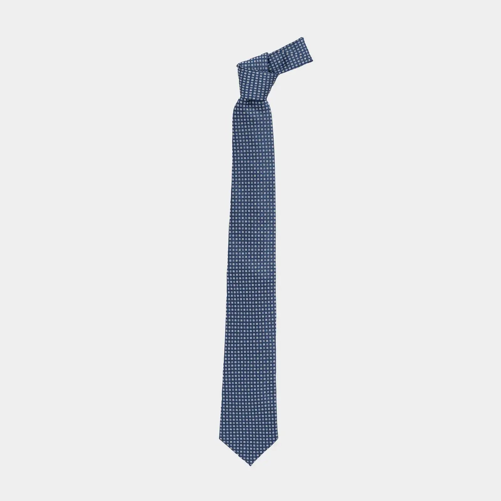Ledbury Blue Spada Silk Cotton Tie detail – Made in Italy, 58 inches long