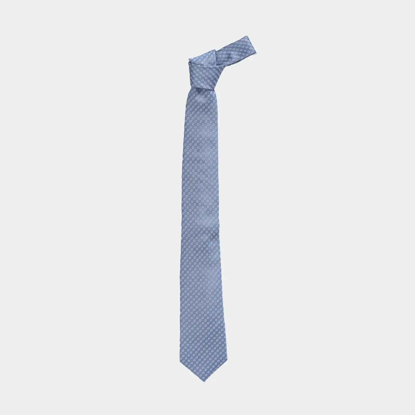 Ledbury Light Blue Fonda Dot Silk Tie detail – Made in Italy, 58 inches long