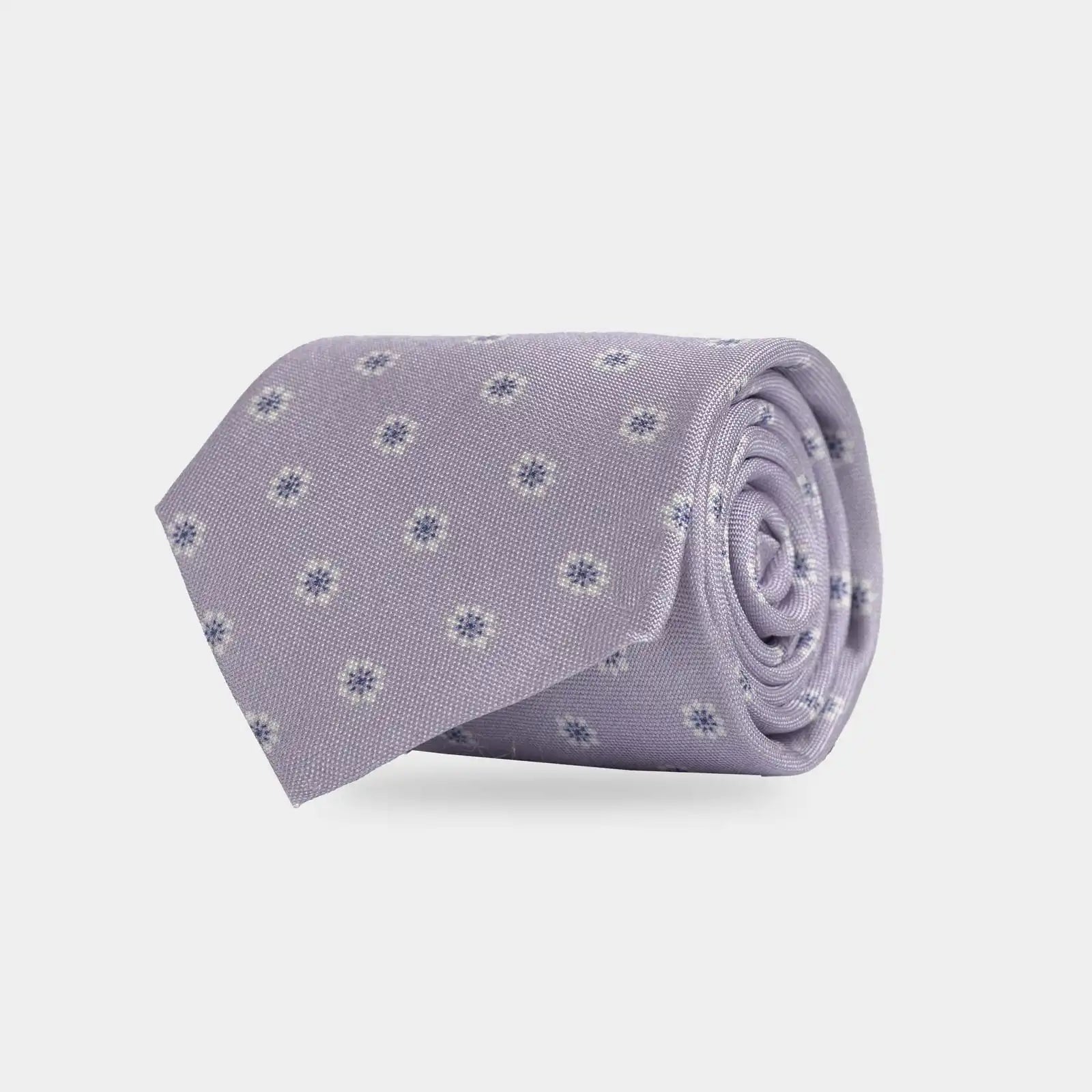 Lavender Moretti Floral Silk Tie by Ledbury — 100% silk jacquard, front view
