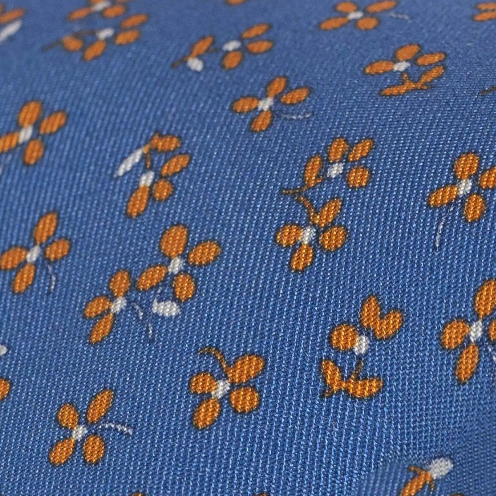 Ledbury Bright Blue Bellomo Floral Silk Tie — bold floral print detail, silk satin weave