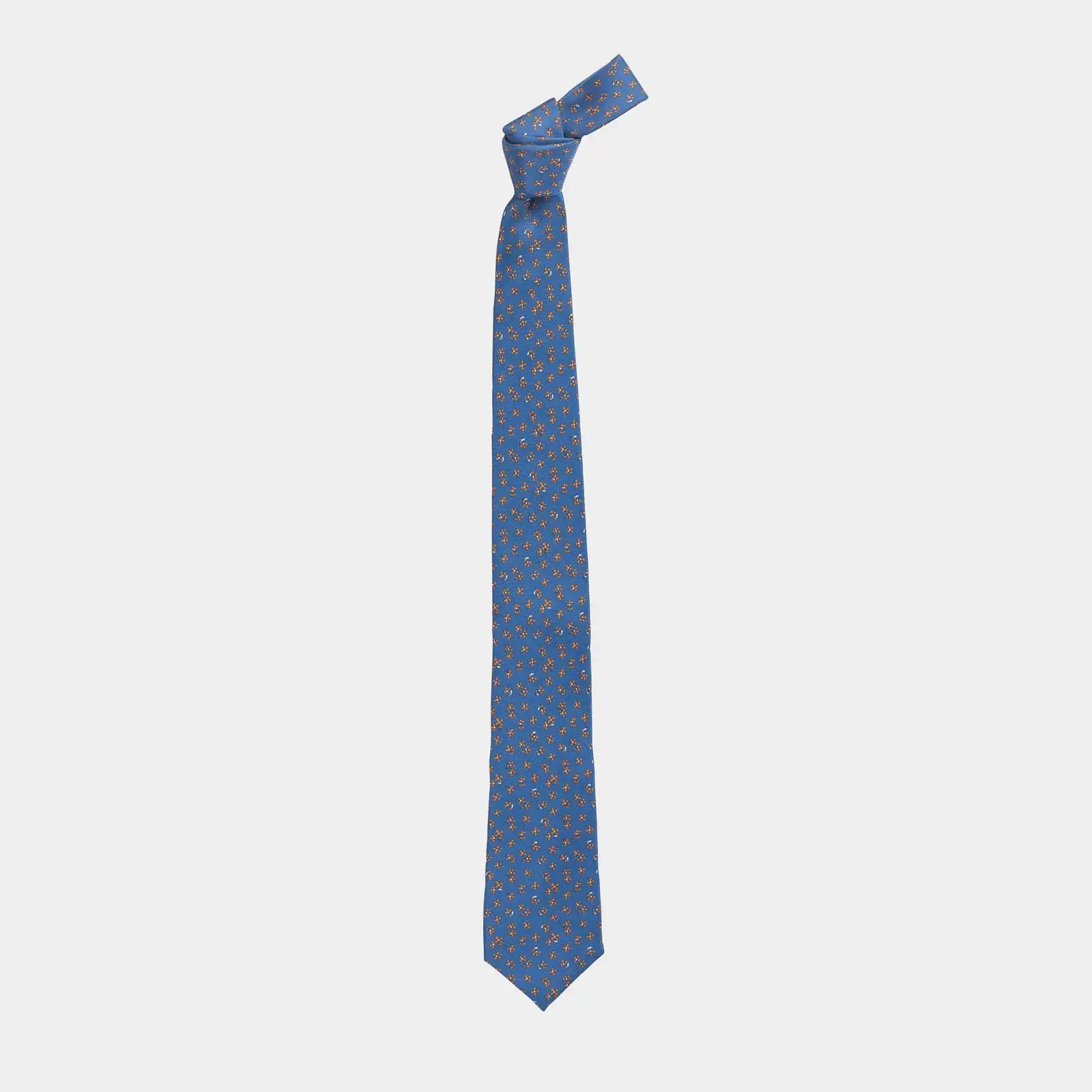 Ledbury Bright Blue Bellomo Silk Tie — 3-inch width, 58 inches long, Italian silk satin