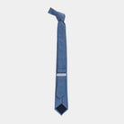 Ledbury Bright Blue Bellomo Silk Tie  back view— 3-inch width, 58 inches long, Italian silk satin