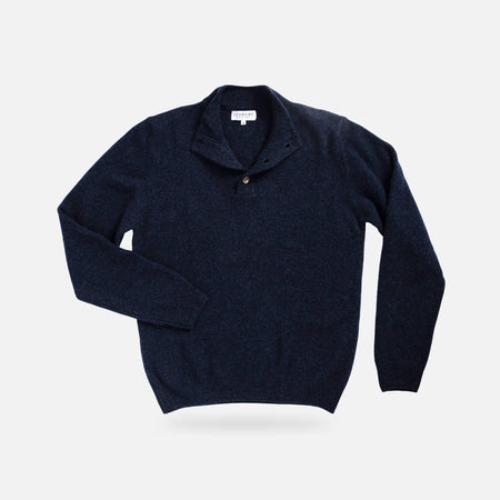 The Navy Heather Brewer Mock Neck Sweater – Ledbury