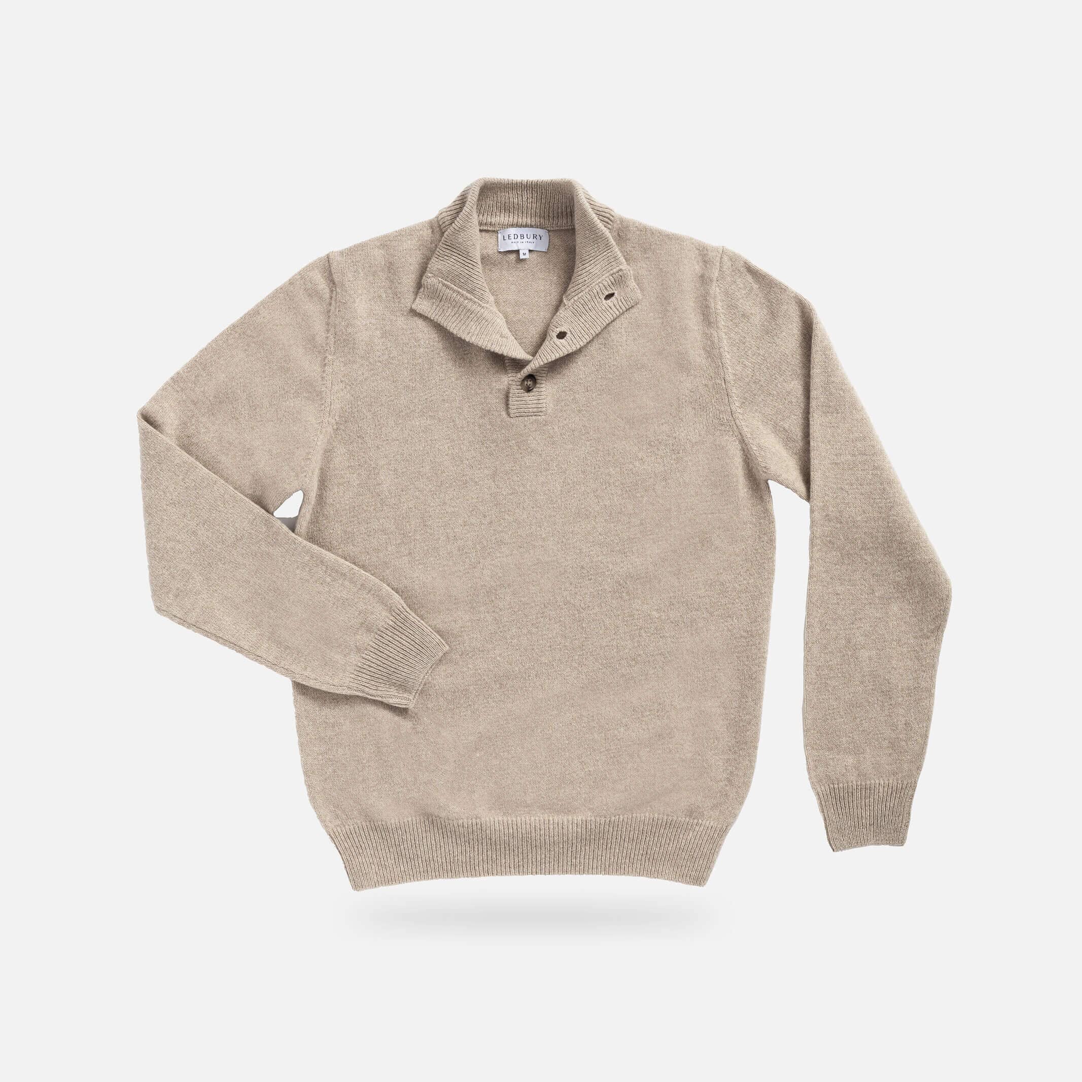The Camel Heather Brewer Mock Neck Sweater Sweater- Ledbury