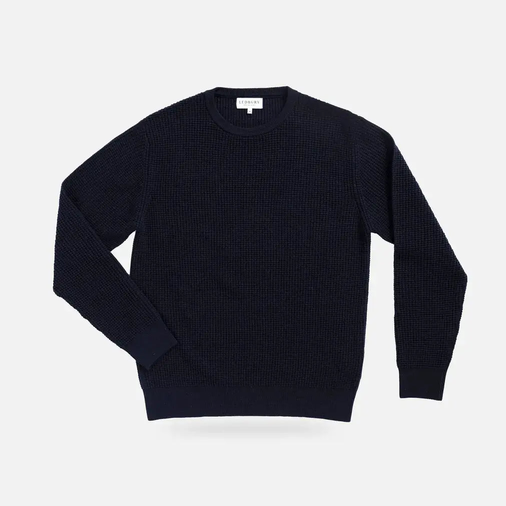 The Navy Walden Thermal Crew Sweater Sweater- Ledbury