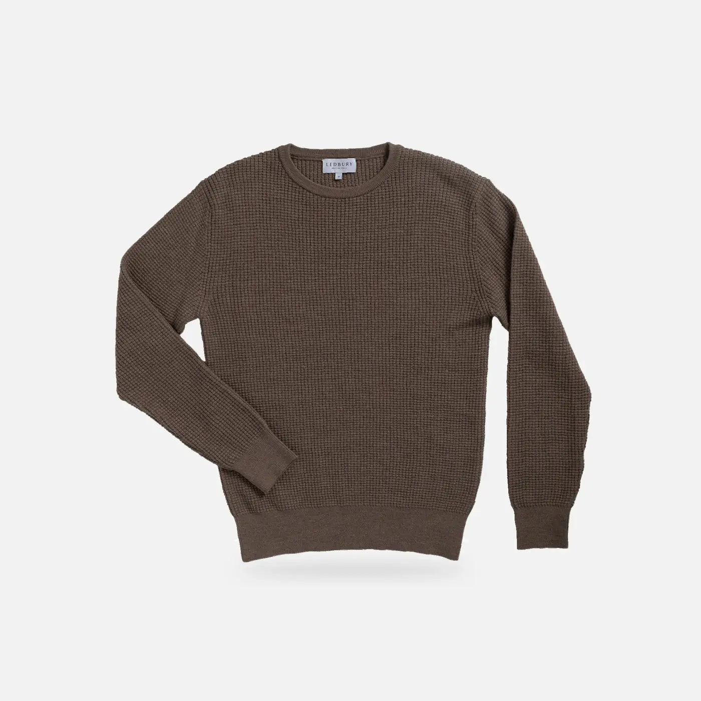 Brown Walden Thermal Crew Sweater – Front View | Ledbury