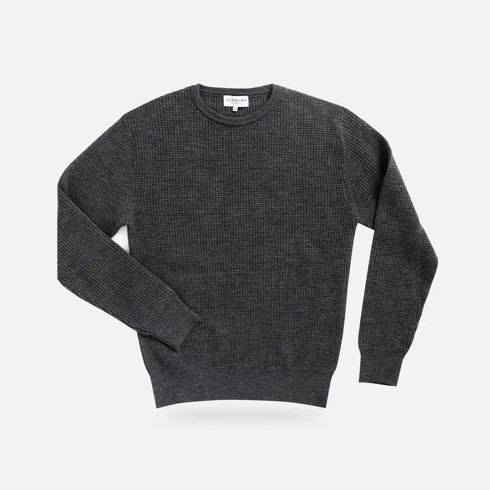 The Dark Grey Walden Thermal Crew Sweater Sweater- Ledbury