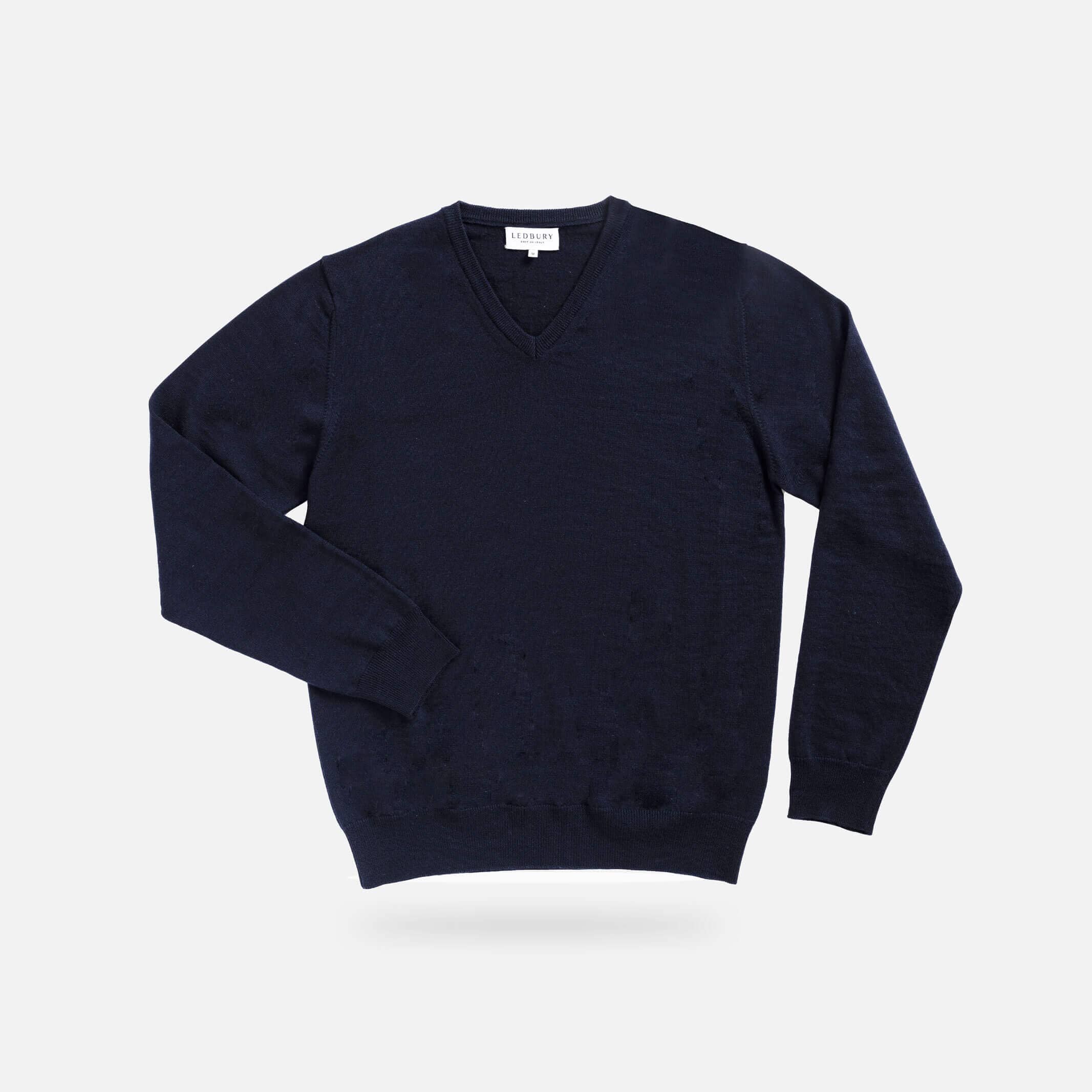 The Navy Emmons V-Neck Sweater Sweater- Ledbury