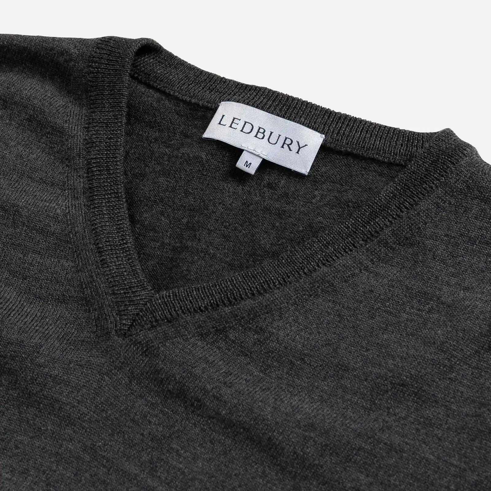The Charcoal Heather Emmons V Neck Sweater Sweater- Ledbury