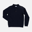 The Navy Atwood Knit Collar Sweater Sweater- Ledbury