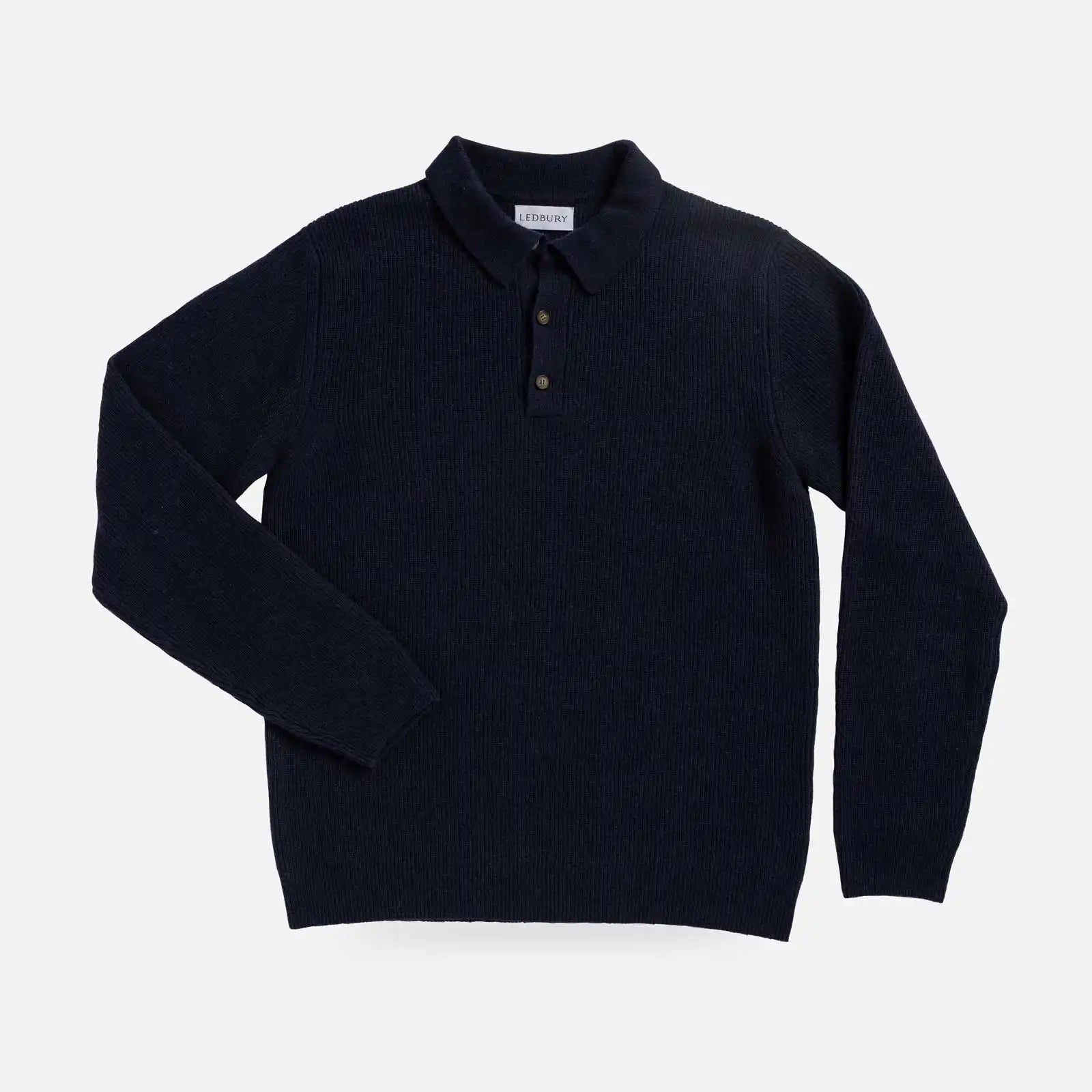 The Navy Atwood Knit Collar Sweater Sweater- Ledbury