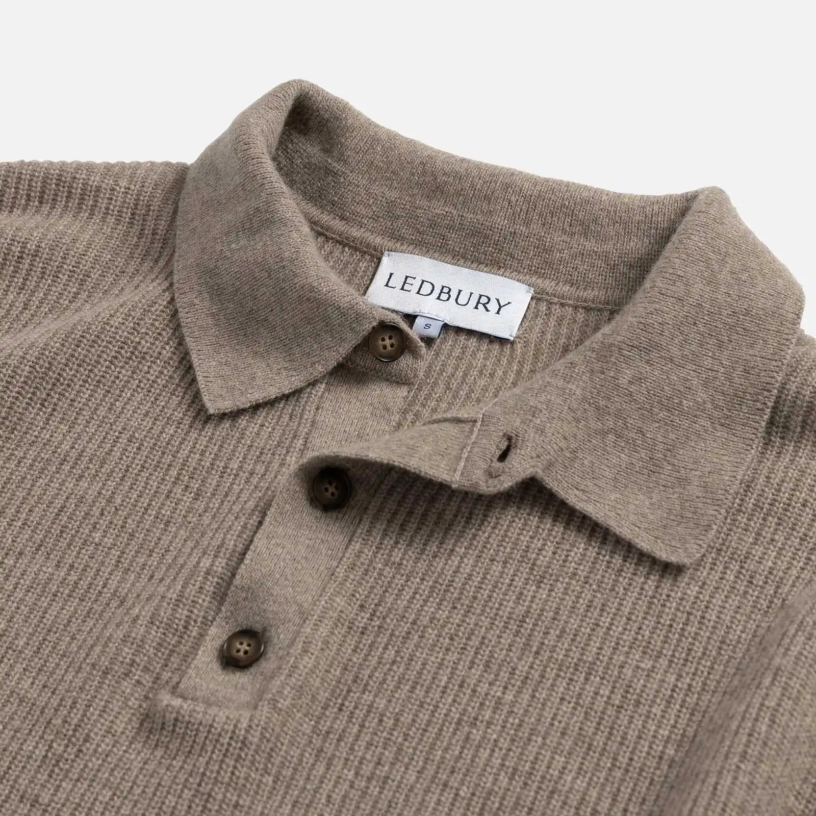 The Soft Brown Atwood Knit Collar Sweater Sweater- Ledbury
