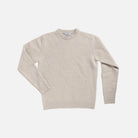 Men's Beige Boden Crew merino wool sweater — front view