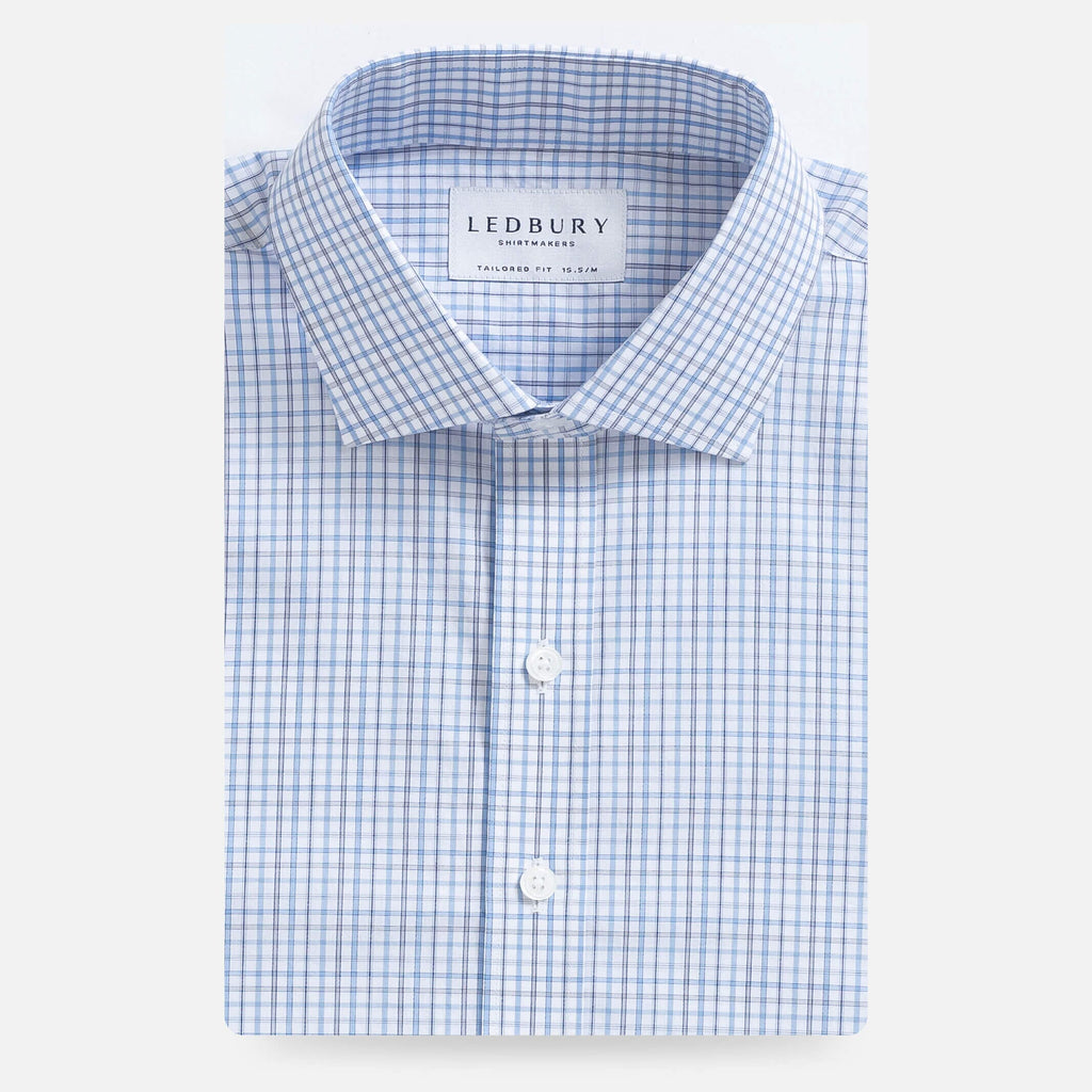 The Light Blue Bechet Check Dress Shirt Dress Shirt- Ledbury