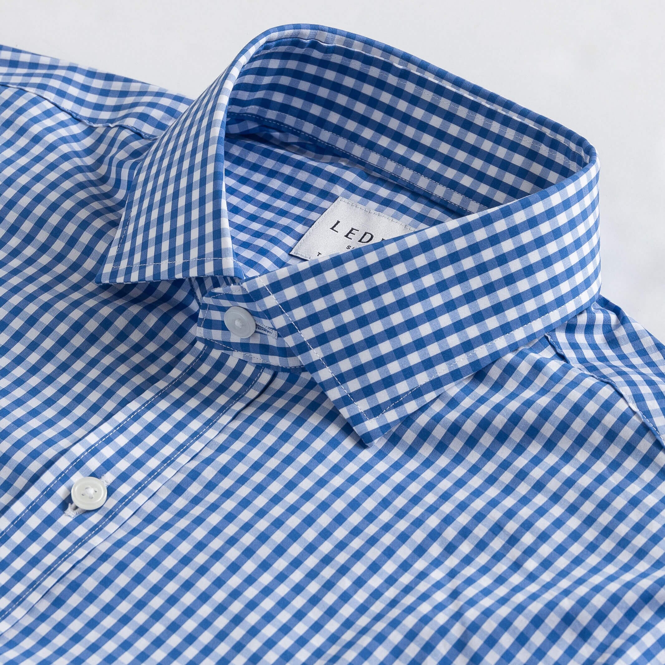 The Blue Broughton Stretch Poplin Custom Shirt Custom Dress Shirt- Ledbury