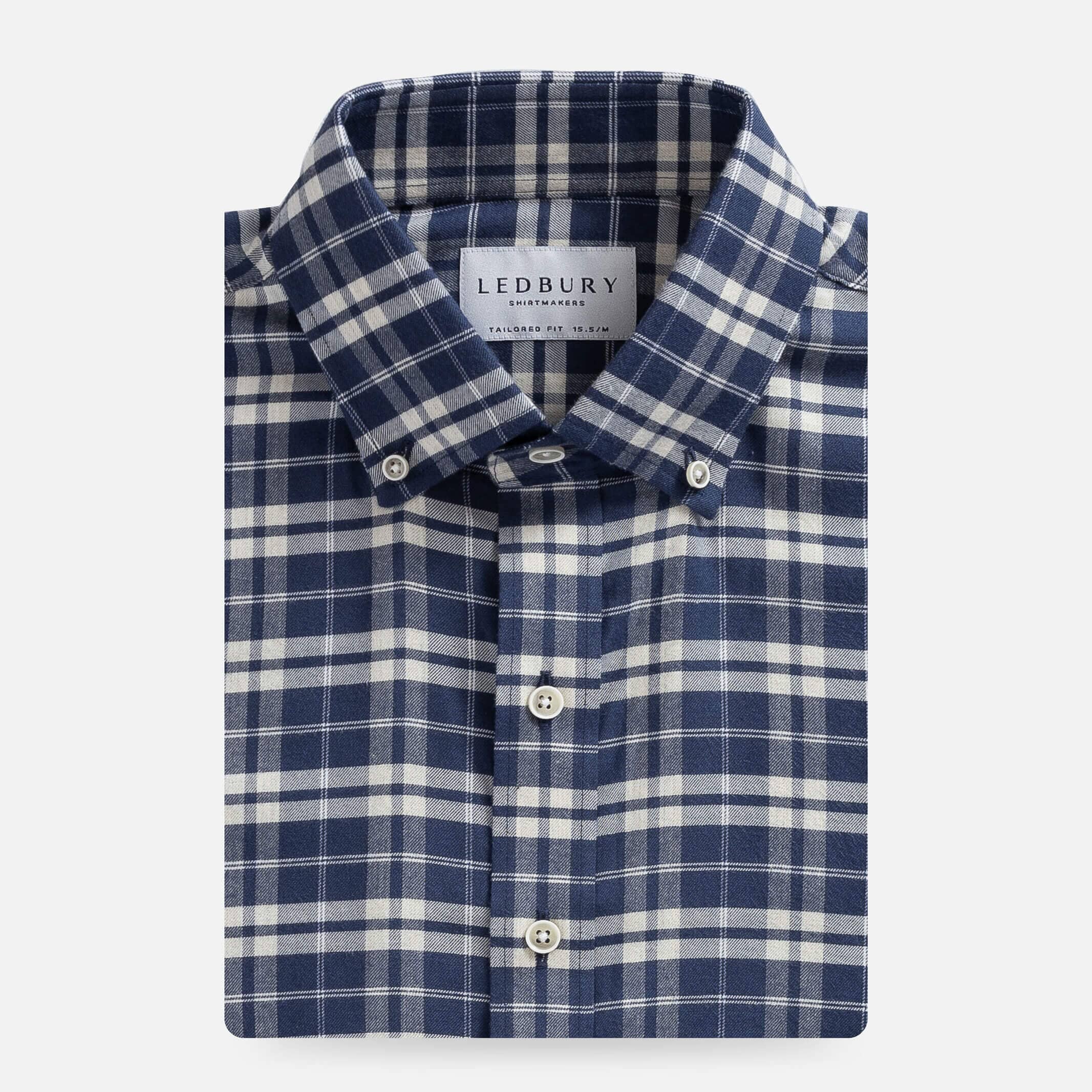 The Navy Hartford Stretch Plaid Casual Shirt – Ledbury