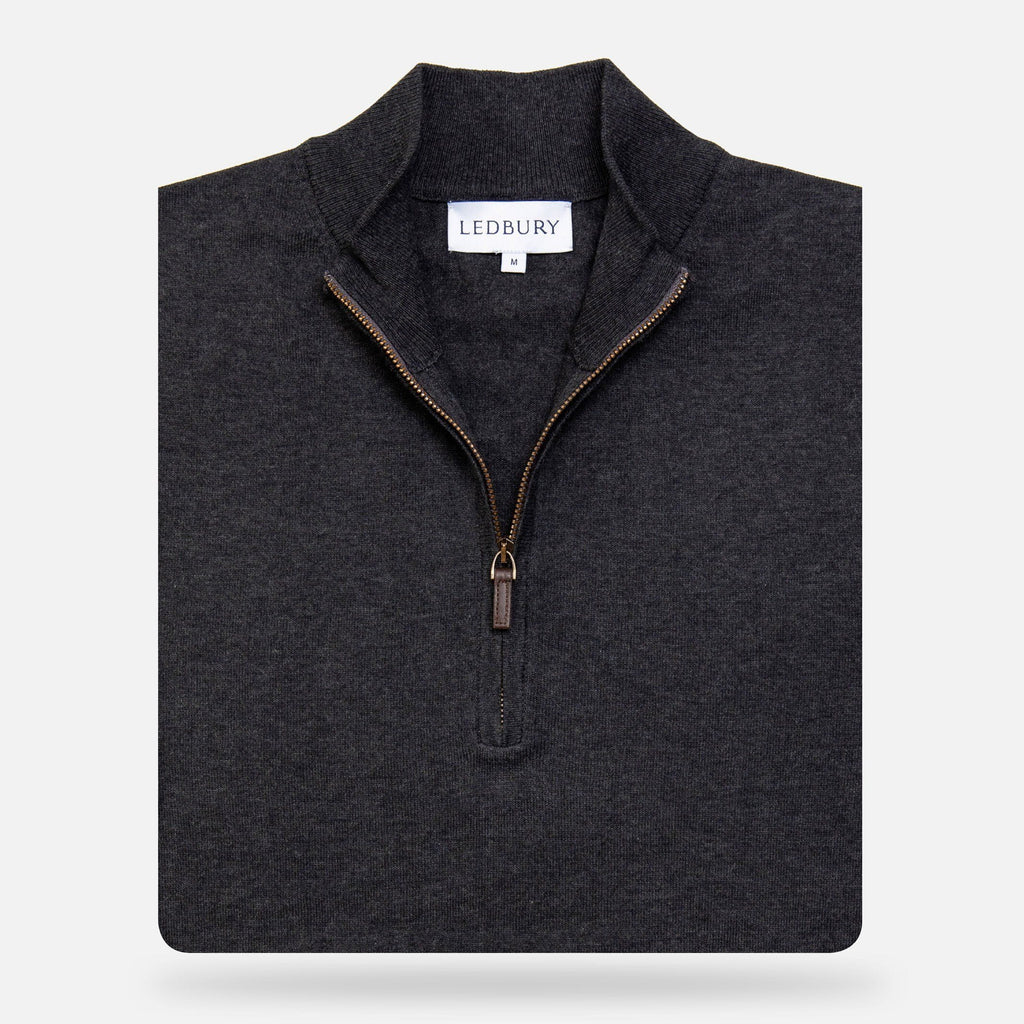 The Charcoal Heather Easterley Half-Zip Sweater Sweater- Ledbury